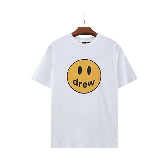 DREW Justin Bieber Same Style Smiley Face Graphic Short Sleeve Shirt Sz Medium - Picture 1 of 9